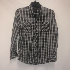 MB Studio Cotton Blend XL Slim Fit Long Sleeve Button Front Shirt